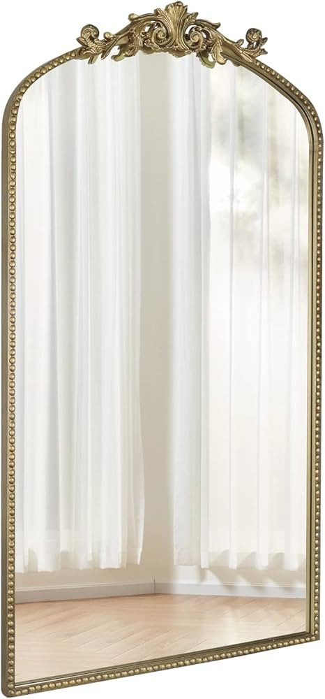 CASOLLY Traditional Antique Gold Arch Wall Mirror, 19"x31" Elegant VintageMirror with Ornate Meta... | Amazon (US)