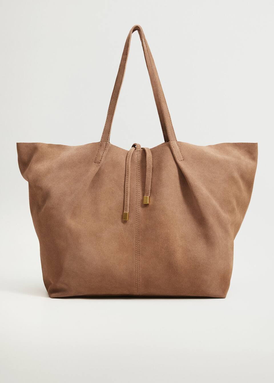 Leather shopper bag | MANGO (US)