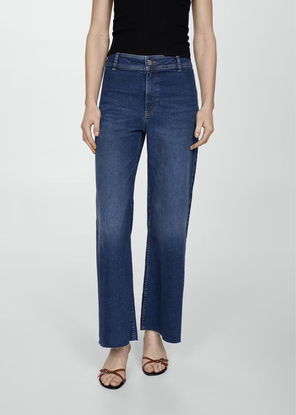 Jupe-culotte jean taille haute -  Femme | Mango France | MANGO (FR)