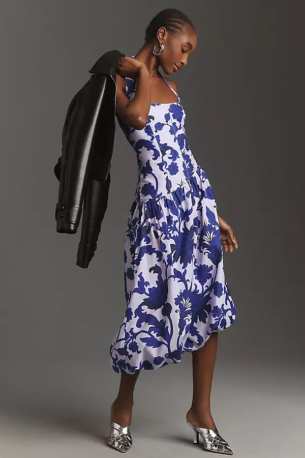 Maeve Halter Bubble Midi Dress | Anthropologie (US)