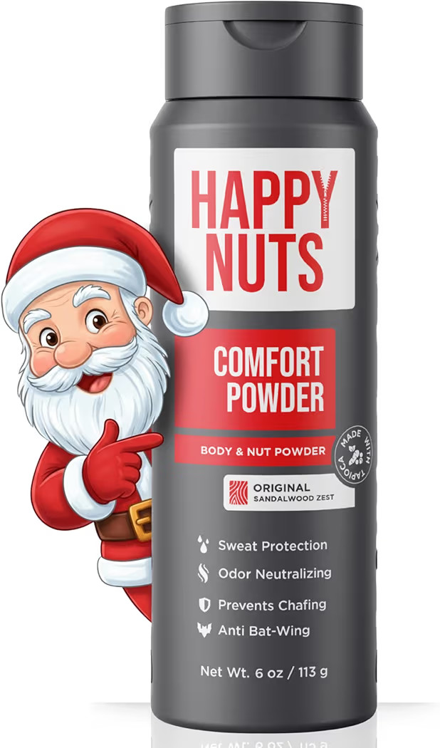 HAPPY NUTS Comfort Powder - Anti Chafing & Deodorant, Aluminum-Free, Sweat and Odor Control for J... | Amazon (US)