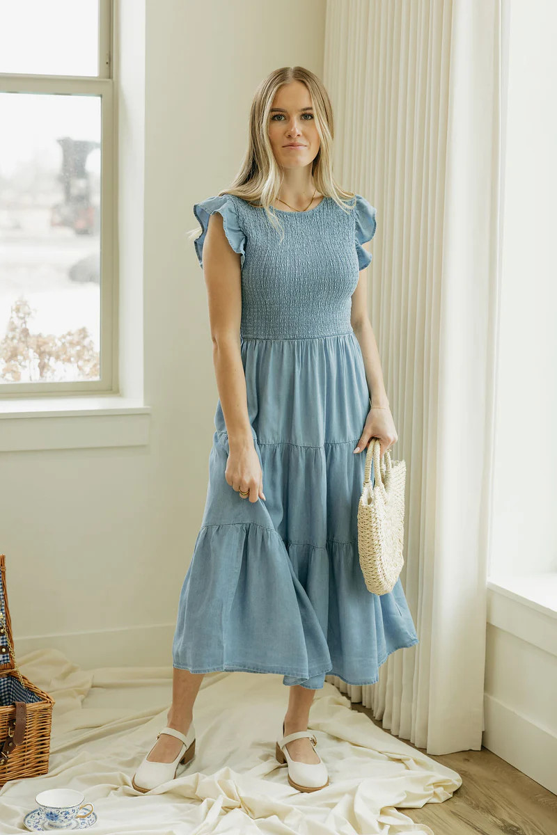 Maddy Dress-Chambray | Love Olive Co