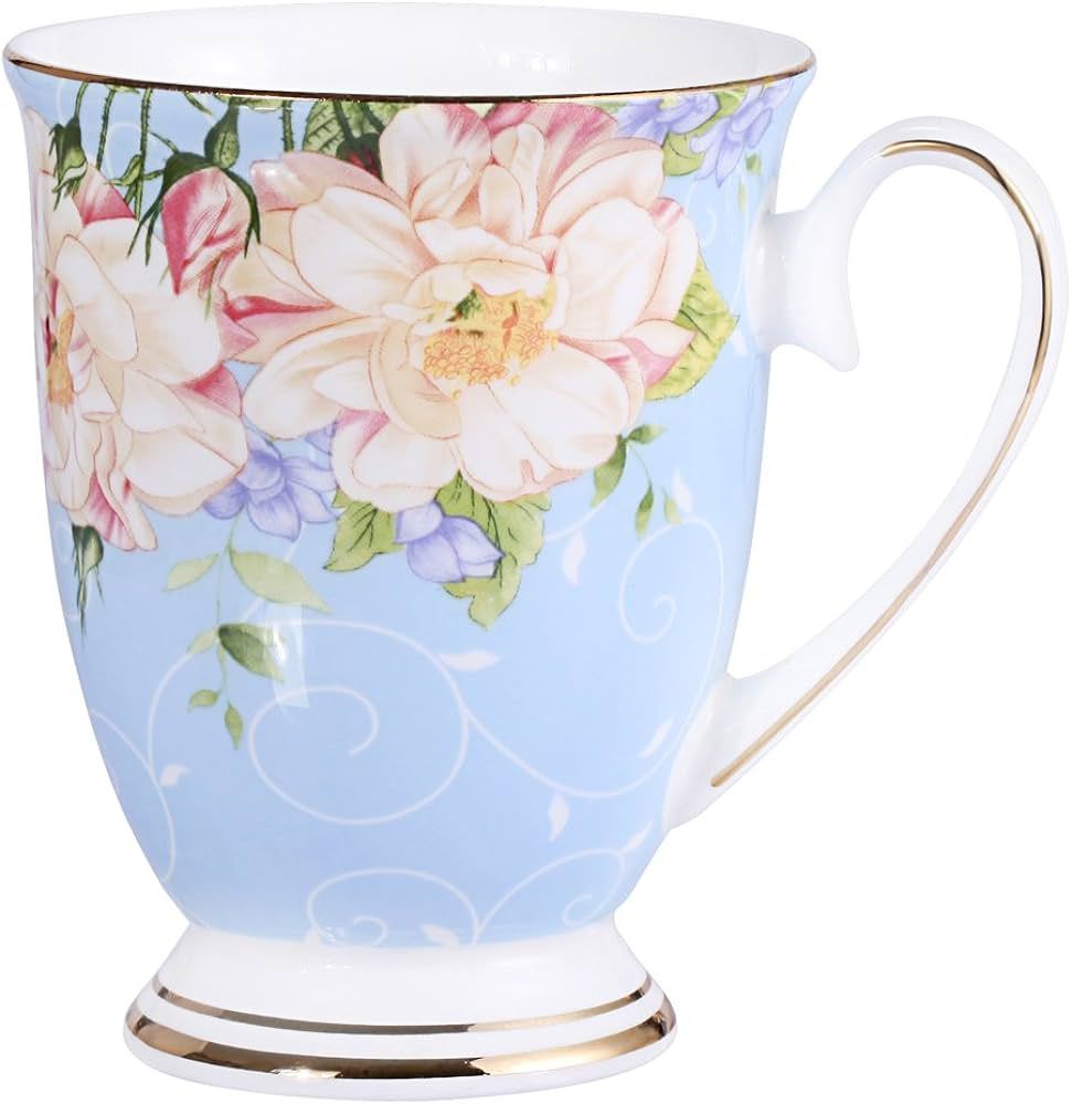 Royal Fine Bone China Coffee Mug Assorted colors Tea Cup 11 oz (1, blue) | Amazon (US)