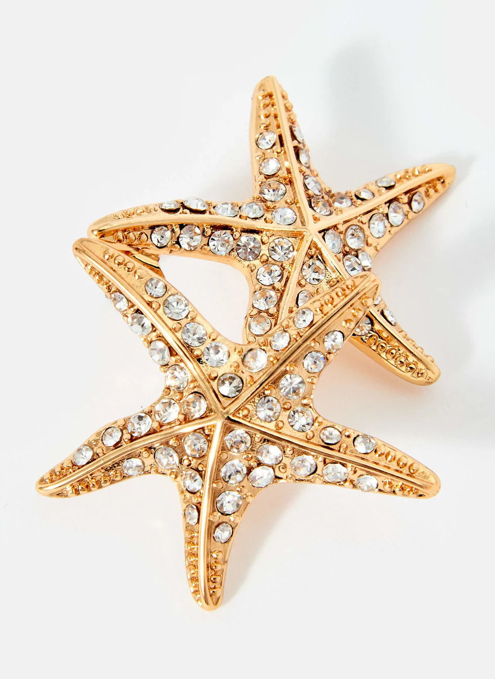 Gold Tone Crystal Starfish Earrings | Mint Velvet