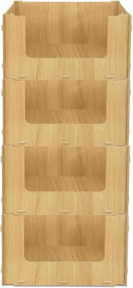 Skywin TidyFriend Stackable Storage Bins for Pantry - 4-Pack Stackable Bins For Organizing Food, ... | Amazon (US)