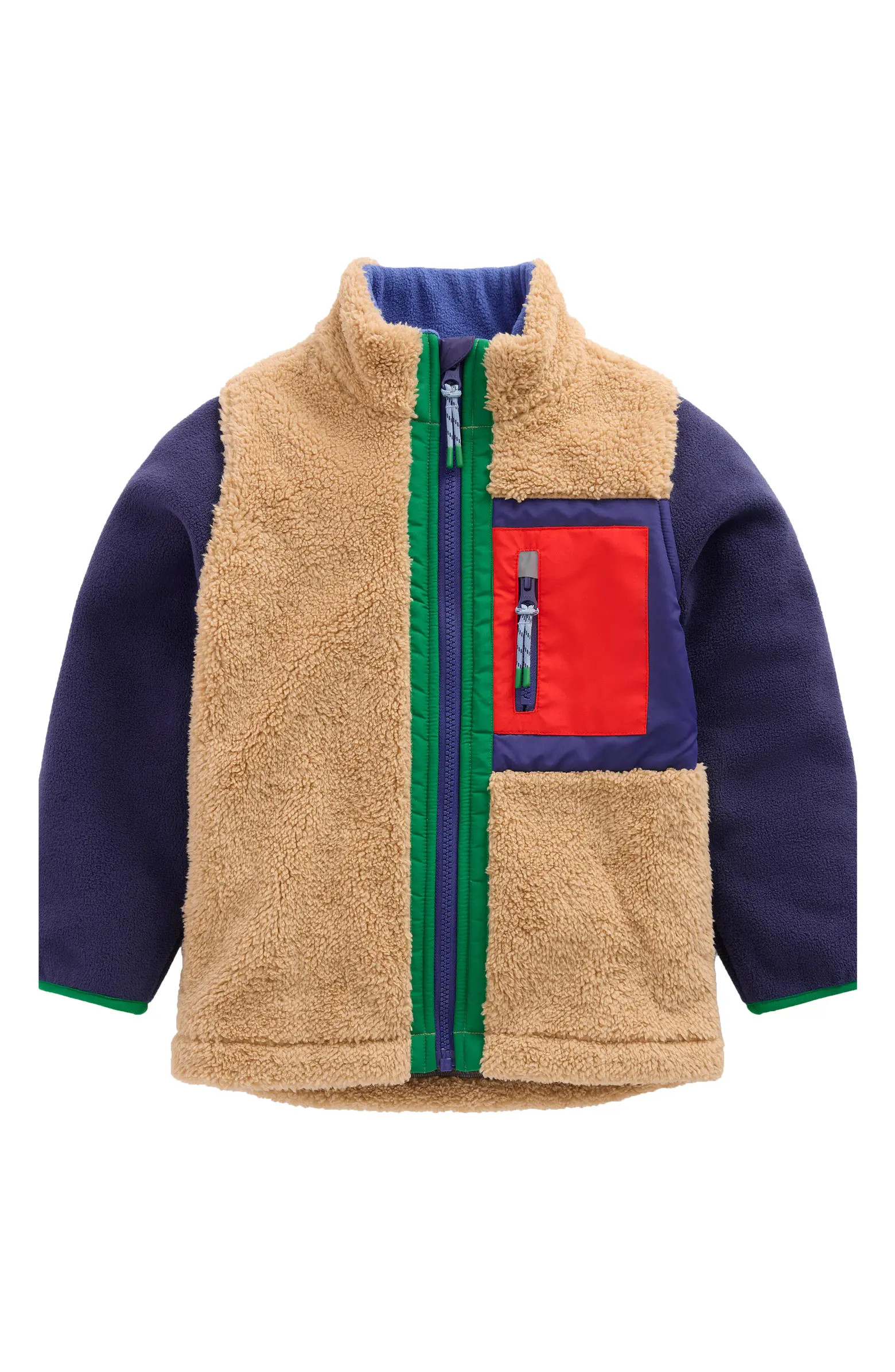 Kids' Colorblock Windproof Fleece Zip-Up Jacket | Nordstrom