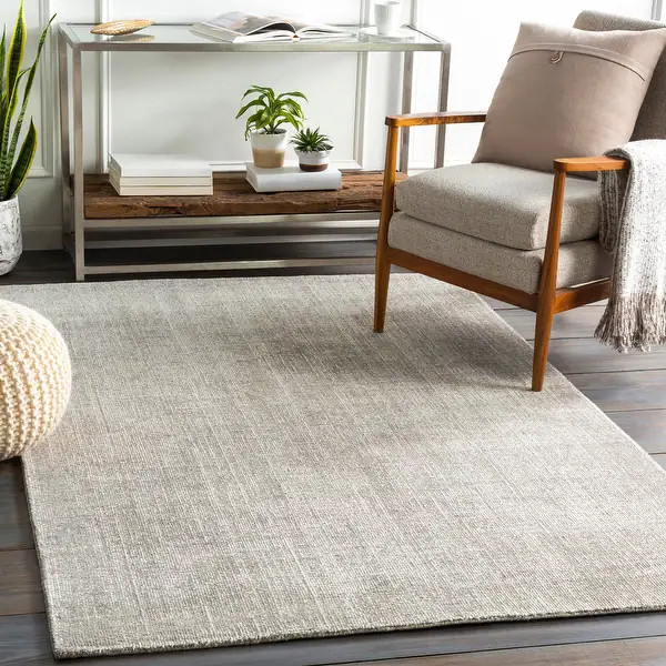 Eldon Hand Tufted Solid Area Rug - 8' x 10' - Light Gray | Bed Bath & Beyond