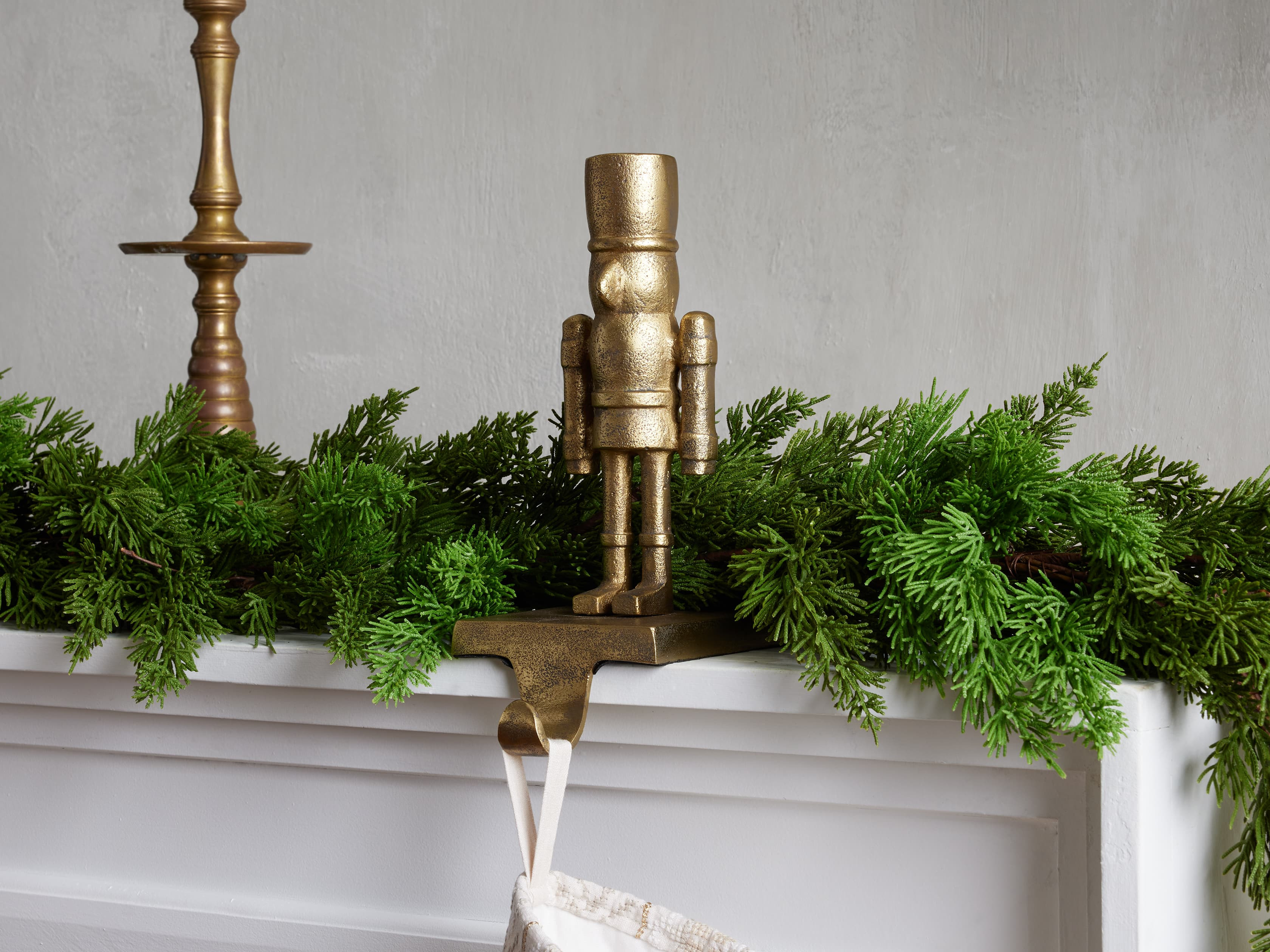 Antique Brass Nutcracker Stocking Holder | Arhaus