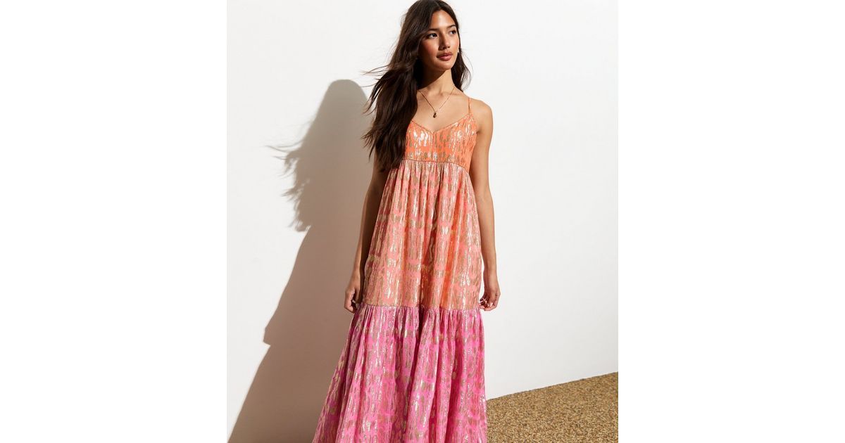 Multicolour Tiered Strappy Maxi Dress
						
						Add to Saved Items
						Remove from Saved Ite... | New Look (UK)