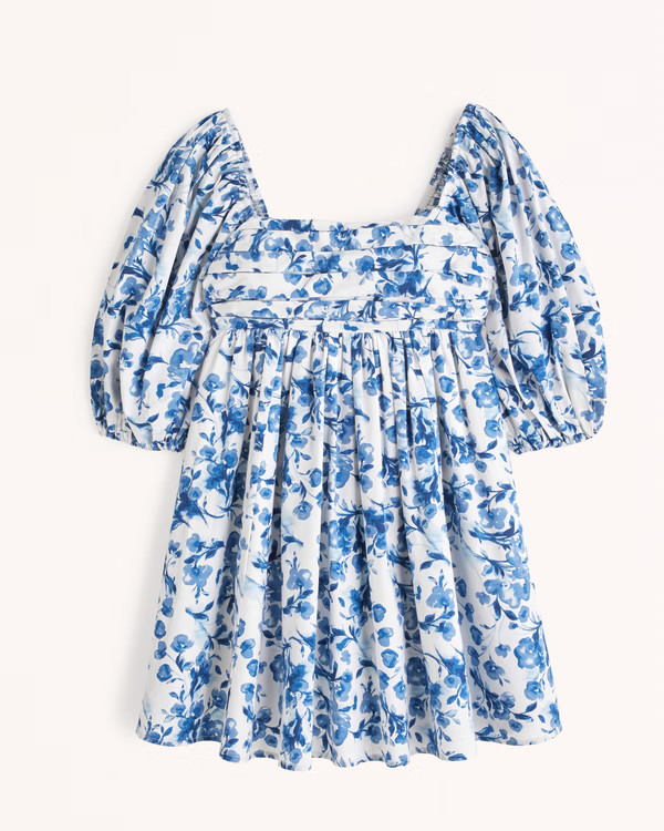 Emerson Poplin Puff Sleeve Mini Dress | Abercrombie & Fitch (US)