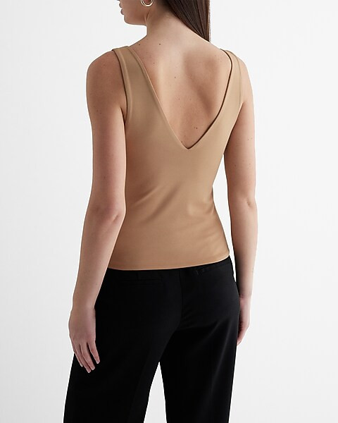 Body Contour High Compression Double V-Neck Tank | Express