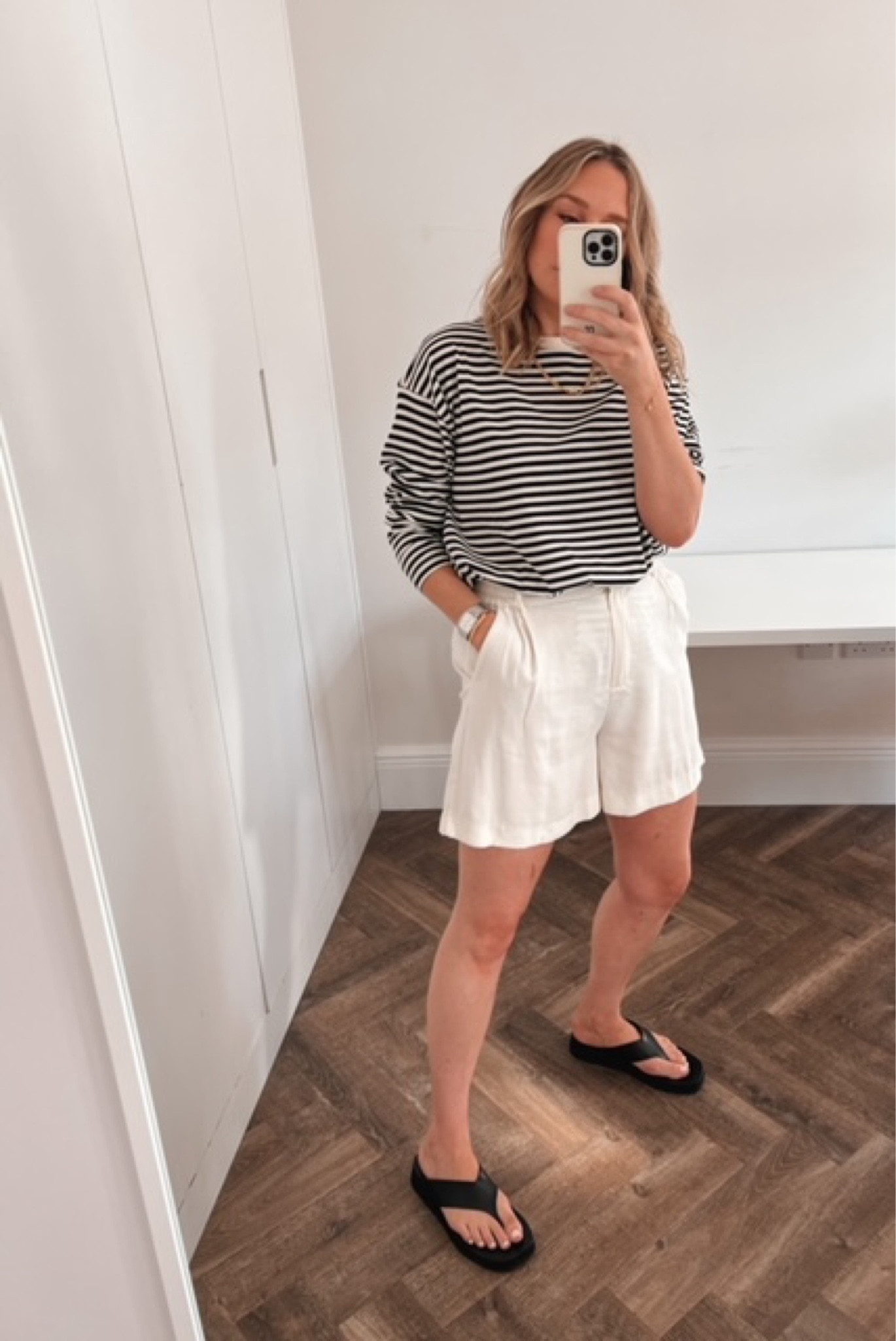 Stripe t-shirt, long sleeve t-shirt, black and white long sleeve, women’s stripe tee, white t-shirt, white linen shorts, black flip flops, black sandals, chunky black flip flops, Mango, & Other Stories, ASOS, Boden, COS

#LTKstyletip #LTKeurope #LTKSeasonal