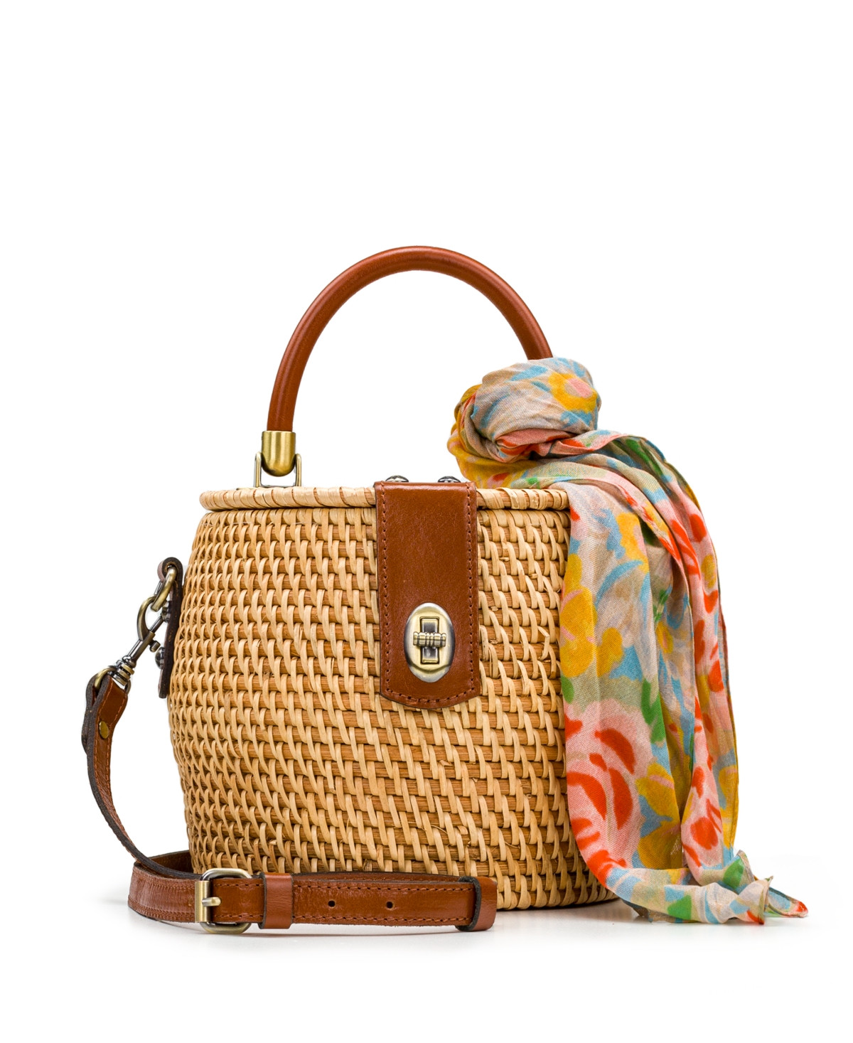 Patricia Nash Women's Antinianna Round Wicker Bag with Citrus Rose Scarf | Macys (US)