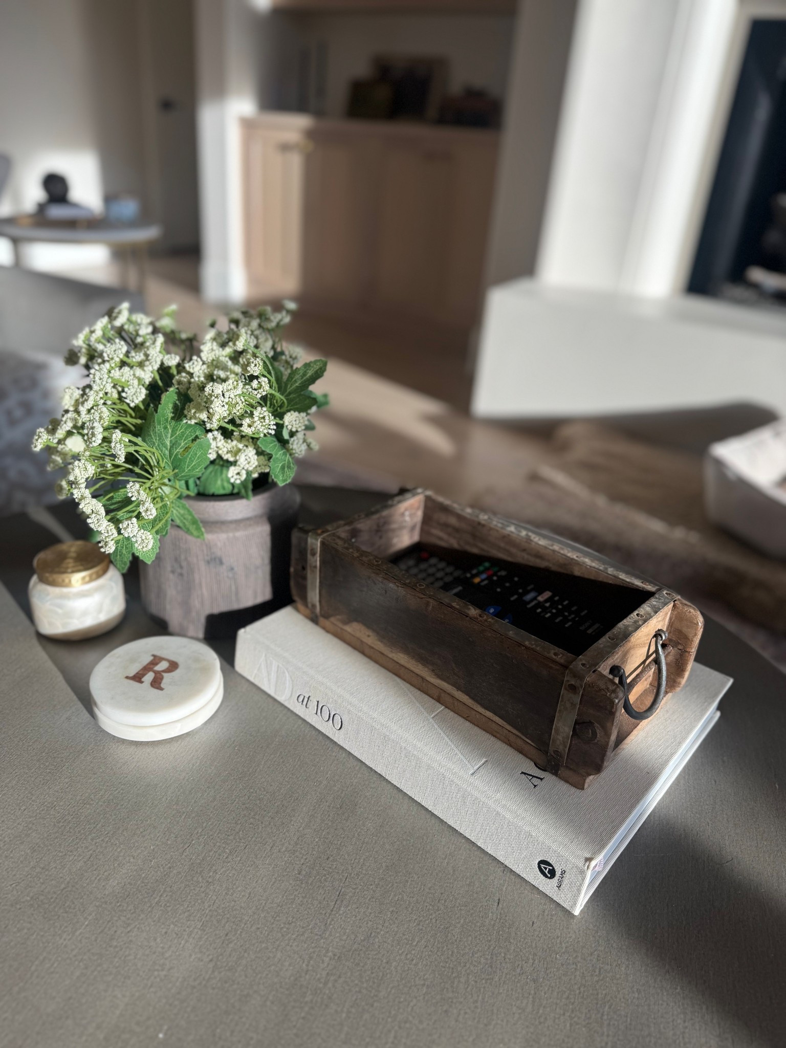 Rustic remote control storage 
Coffee table decor
Walmart home decor 
Michael’s stores decor 
Spring decor 

#LTKHome #LTKSeasonal #LTKdayinmylife