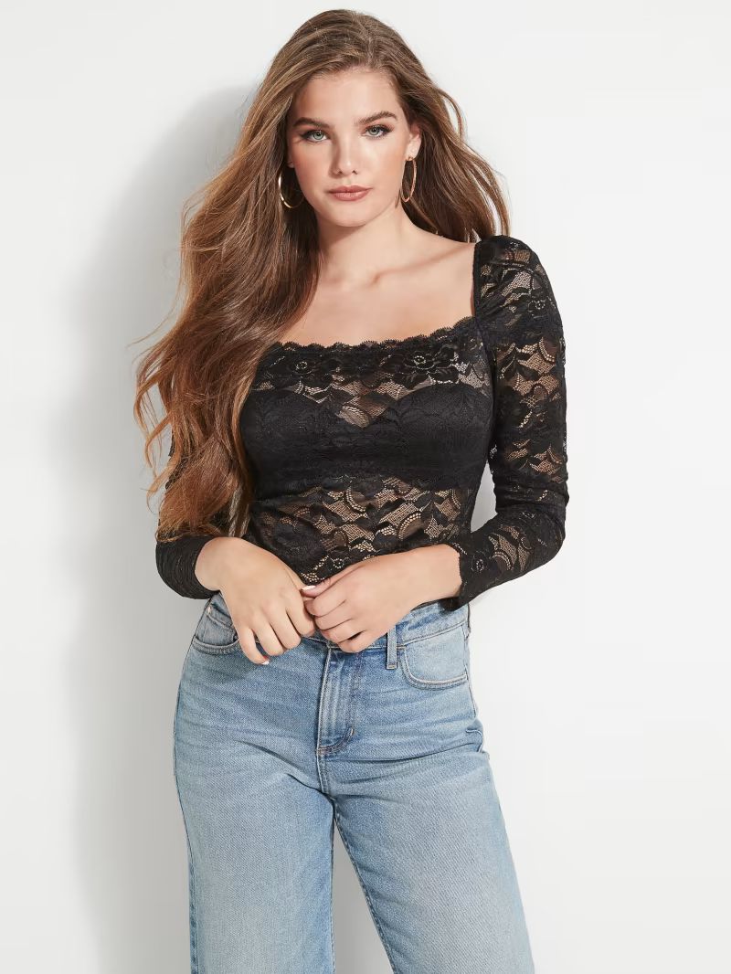 Rosalia Floral Lace Cropped Top | Guess (US)