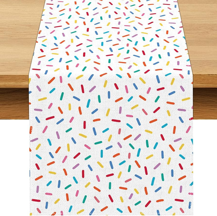 Confetti Sprinkles Table Runner Boy Kids Birthday Sprinkled with Love Baby Shower Party Decoratio... | Amazon (US)
