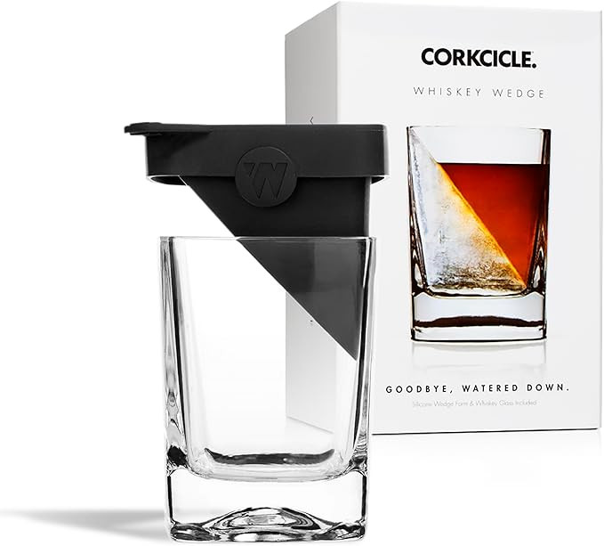 Corkcicle Premium Whiskey Wedge Old Fashioned Glass with Silicone Mold, 9 oz – Perfect for Chil... | Amazon (US)