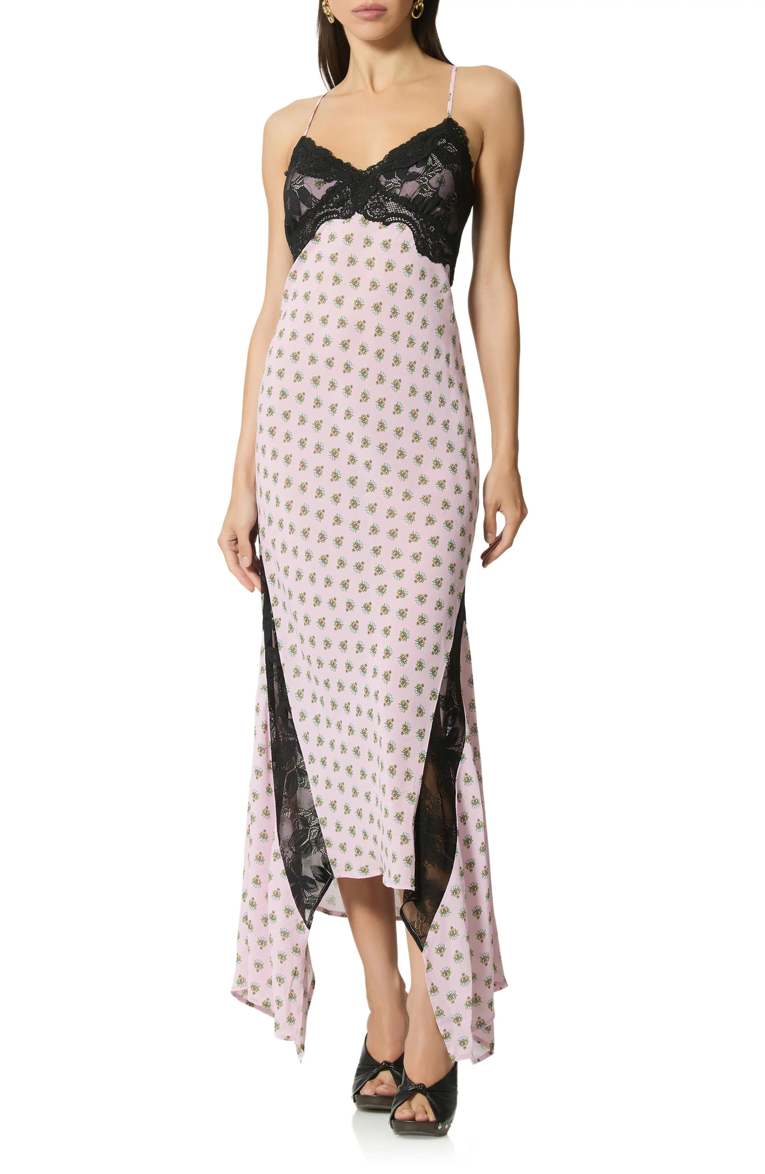 Vince Crocus Scarf Print Lace Detail Slipdress (Women) | Nordstrom | Nordstrom
