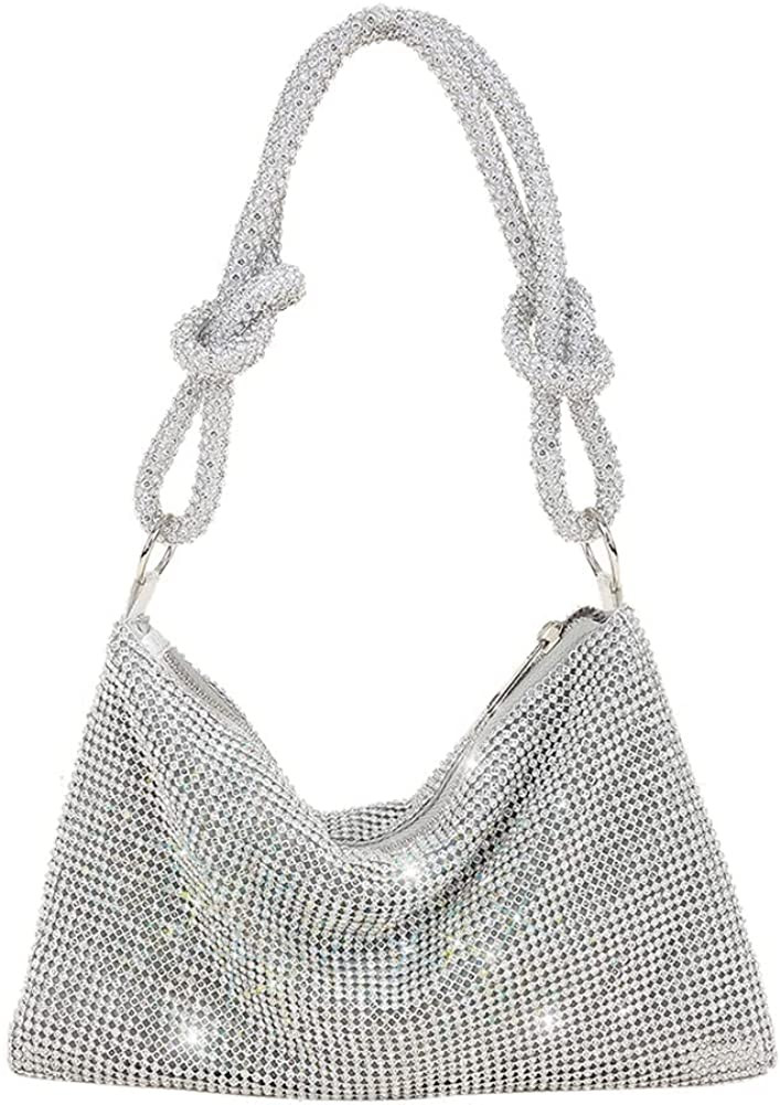 DanceeMangoos Rhinestone Hobo Bag for Women Chic Evening Handbag Shiny Purse for Wedding Prom Par... | Walmart (US)
