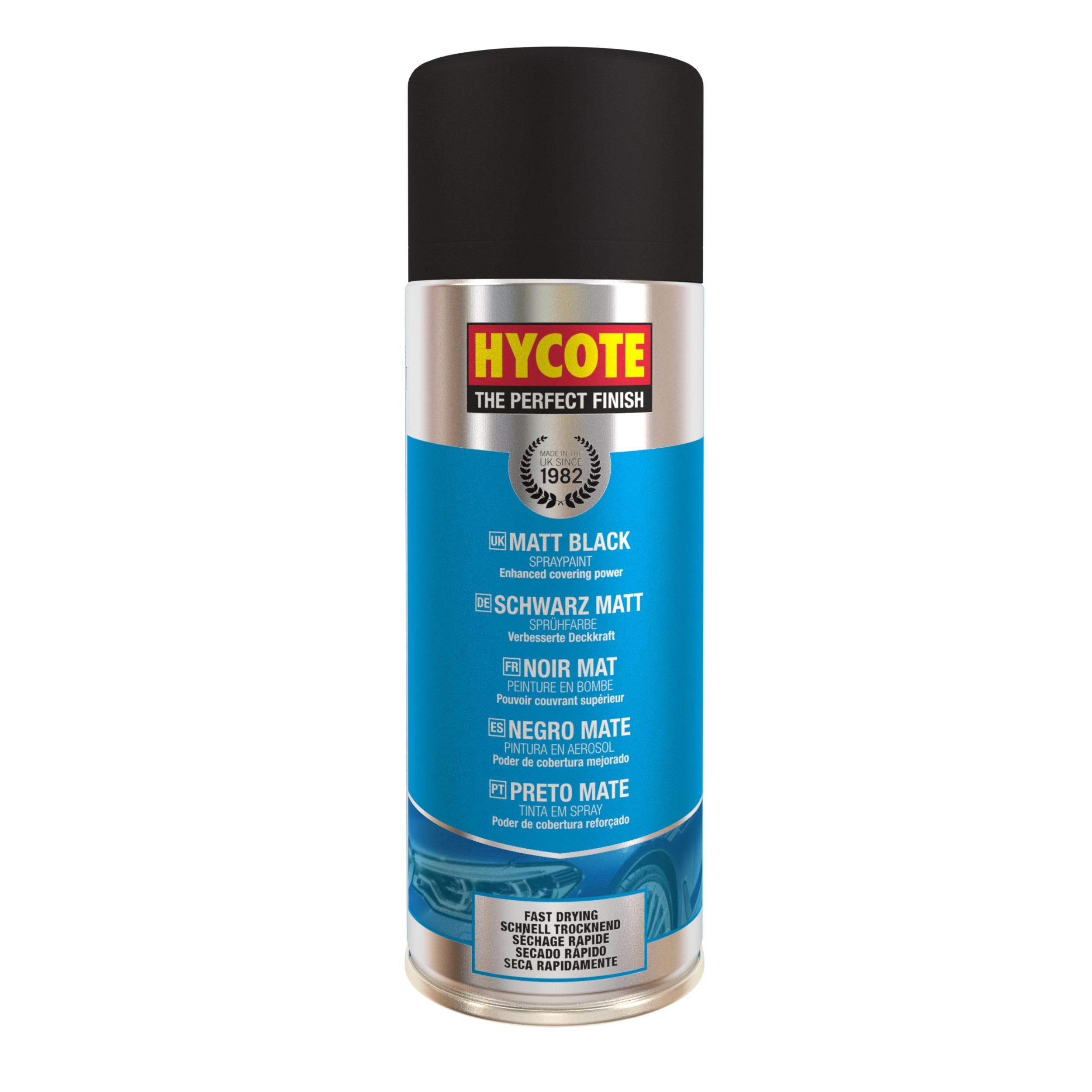 Hycote Fast Drying Aerosol Car Spray Paint, Matt Black, 400 ml | Amazon (UK)