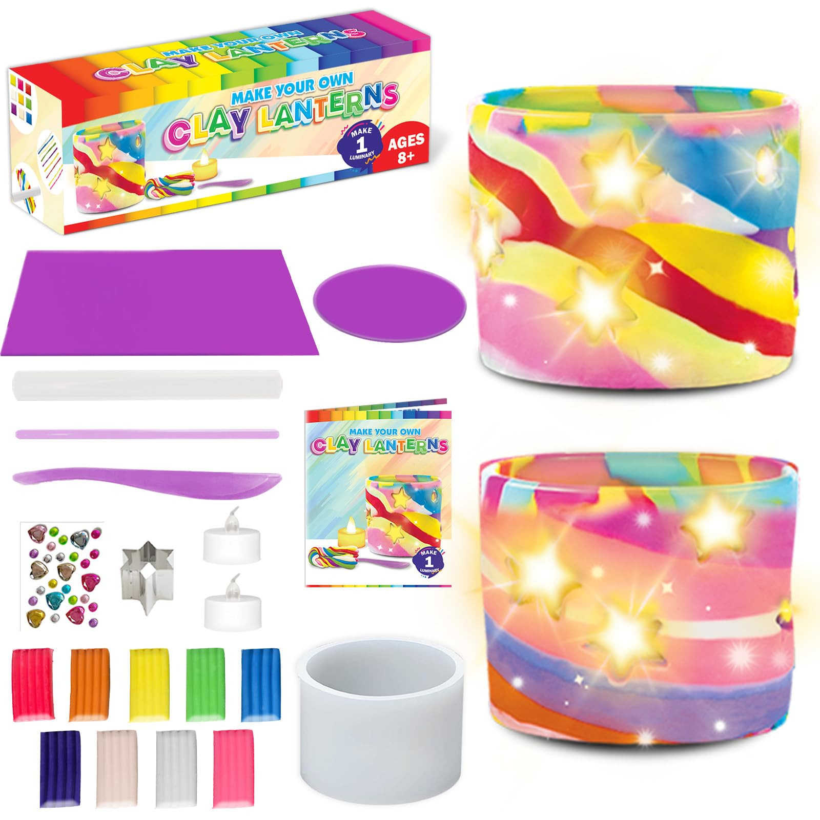 Make Your Own Clay Luminaries - Arts and Crafts Light-up Clay kit for Kids and Teens Age 9-12, Fu... | Amazon (US)