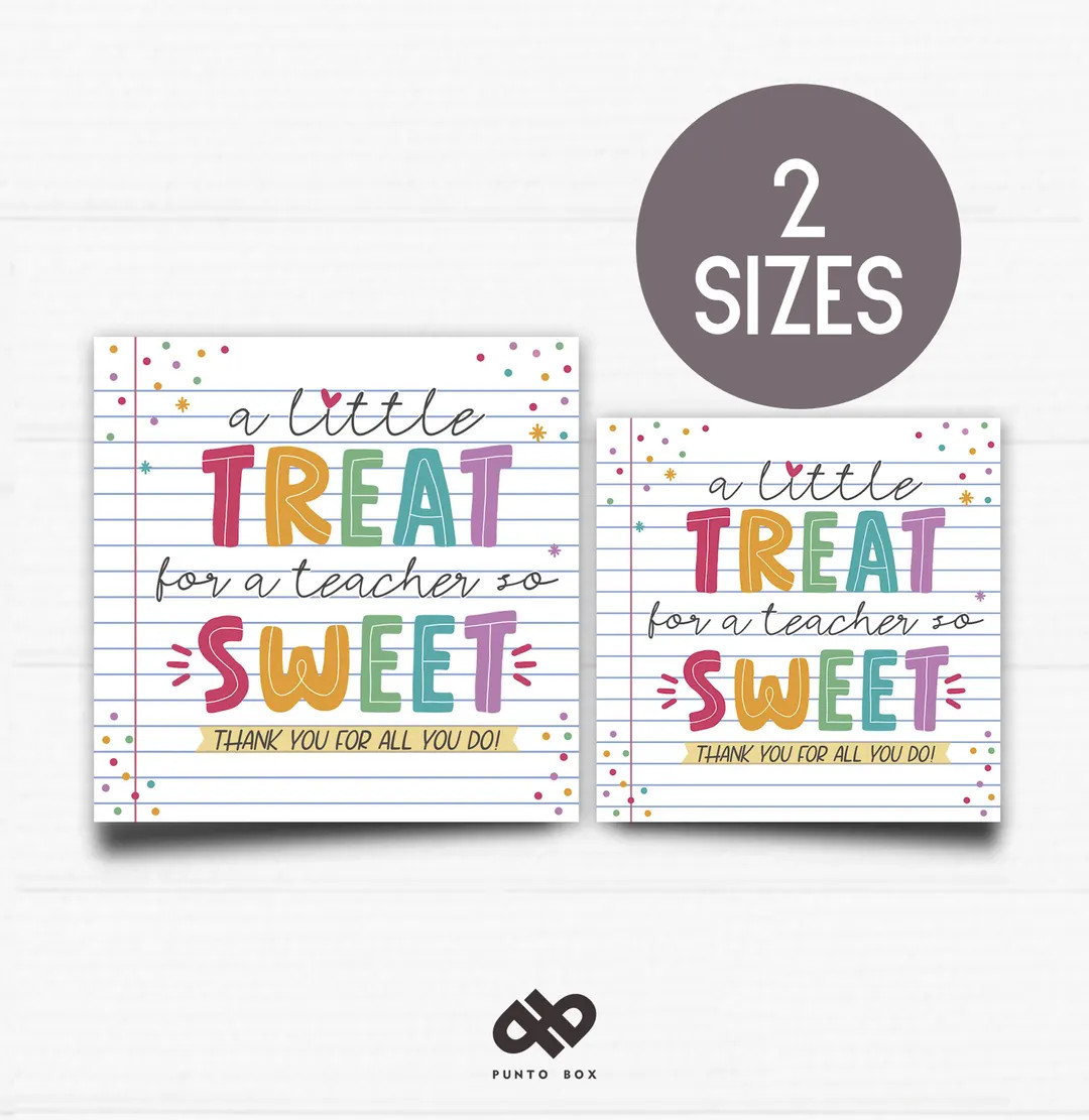 Teacher Appreciation Tag | "a Little Treat for a Teacher so Sweet" | Printable Gift Tag | Instant... | Etsy (US)