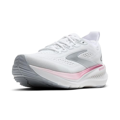 Brooks Women’s Glycerin GTS 23 Supportive Running Shoe - White/Harbor Mist/Metallic - 7.5 Medium | Amazon (US)