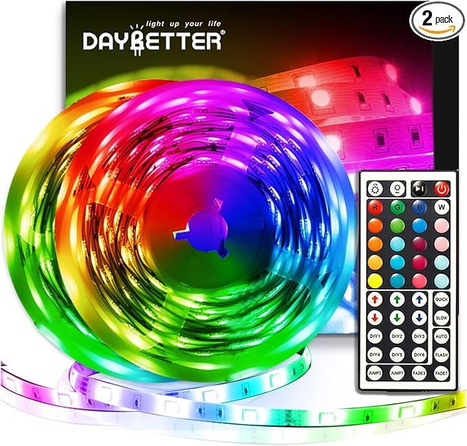 DAYBETTER Led Strip Lights 32.8ft Kit with Remote and Power Supply Color Changing | Amazon (US)