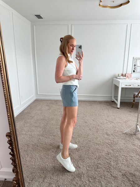 The perfect outfit for a spring festival or golf tournament! I am wearing size small in the top and size medium in the shorts. Use my code AMANDAJOHNxSPANX for 10% off! 
Spring outfits // daytime outfits // casual outfits // spring and summer shorts // Spanx fashion 

#LTKSeasonal #LTKstyletip #LTKFestival