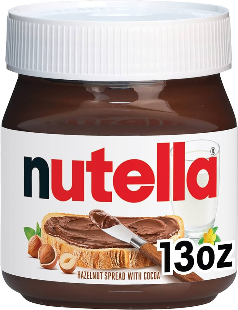 Nutella Hazelnut Spread with Cocoa, Creamy Hazelnut Spread, Breakfast Favorite, 13 oz Jar | Amazon (US)