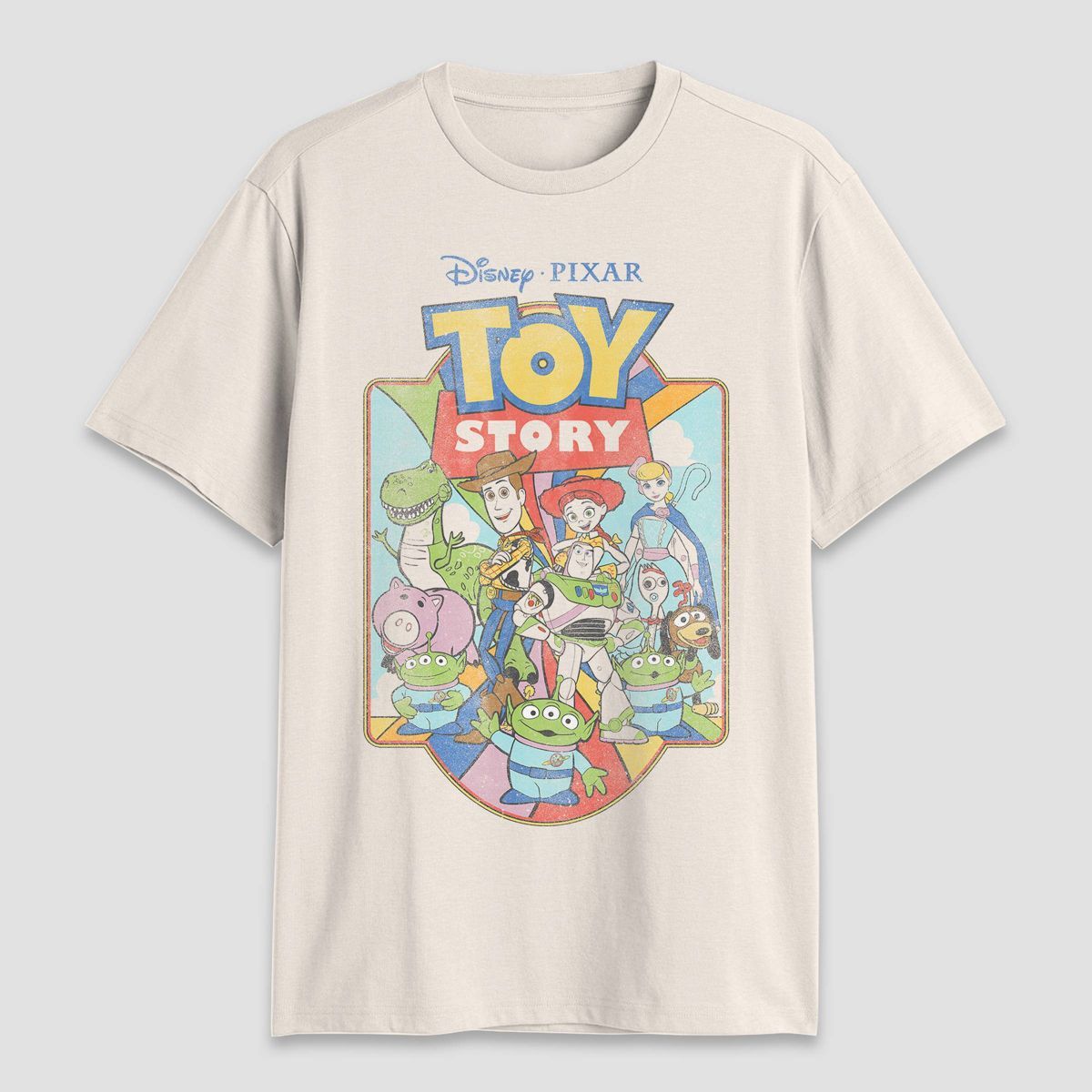 Men's Disney Toy Story Short Sleeve Graphic T-Shirt - Light Beige | Target