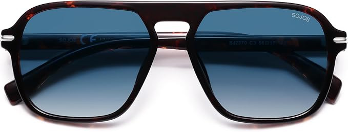SOJOS Retro Aviator Polarized Sunglasses for Men Women Trendy Vintage Square Pilot Mens Shades SJ... | Amazon (US)
