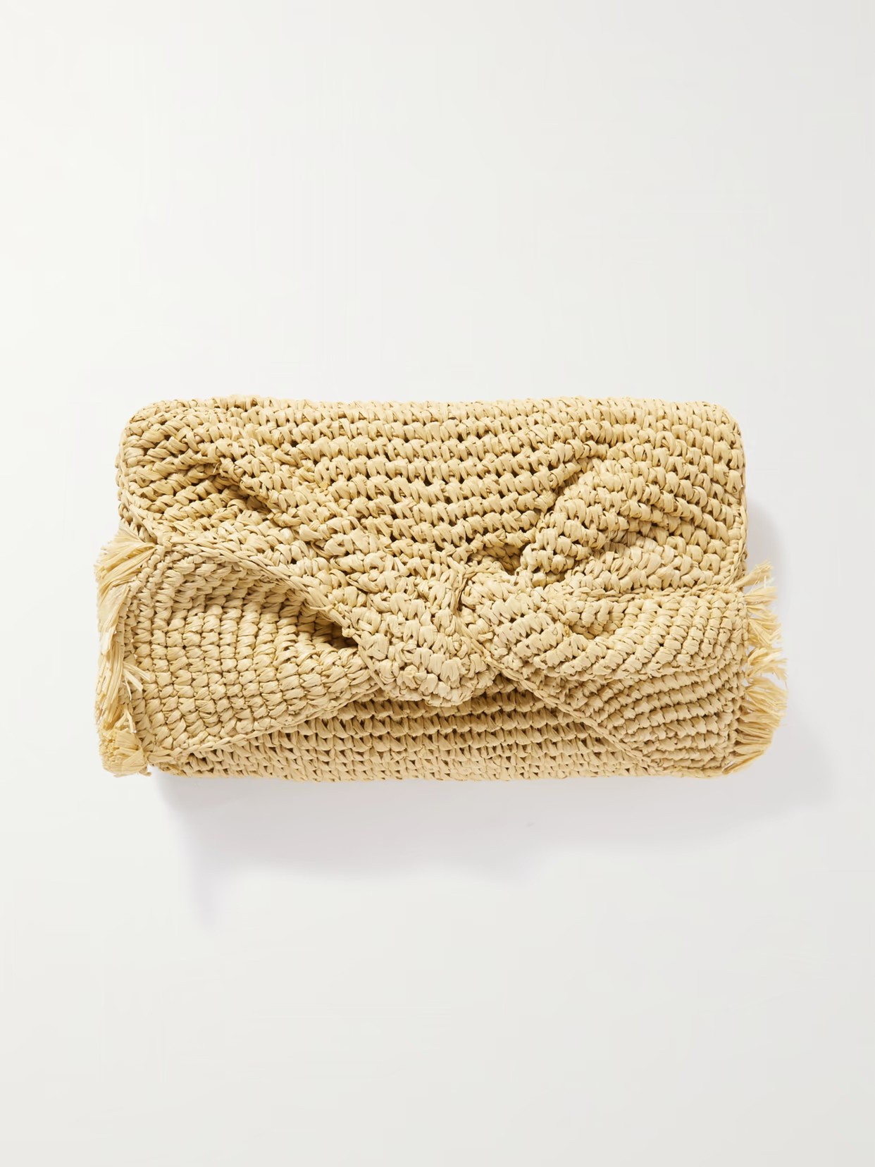 Anya Hindmarch - Bow Fringed Raffia Clutch - Neutral | NET-A-PORTER (UK & EU)