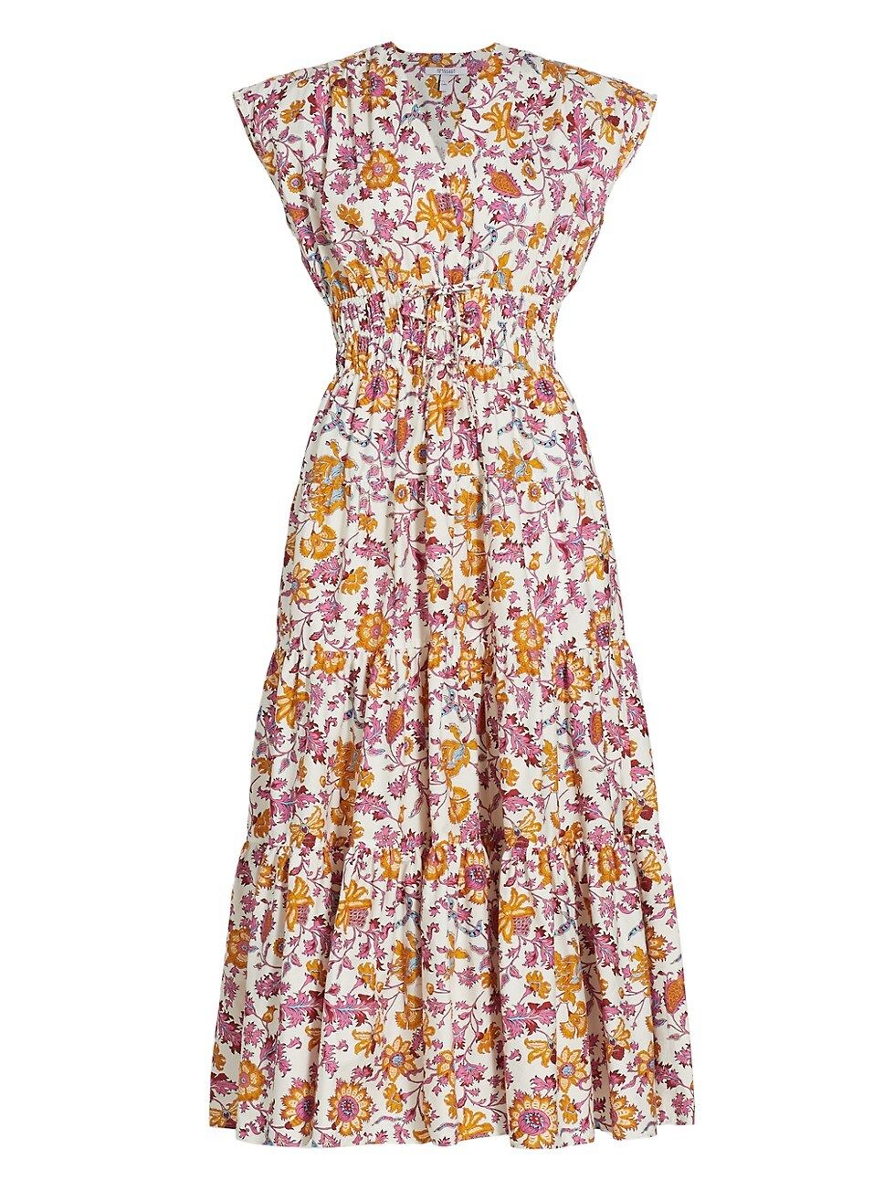Fatima Smocked Floral Midi-Dress | Saks Fifth Avenue