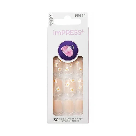 Kiss Impress Spring Press On Nails ‘Sweet Fantasy’ Neutral Short Squoval 30 Count | Walmart (US)