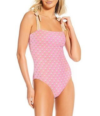 A Loves A Reversible Pretty Posey Bandeau Tie Shoulder One Piece Swimsuit | Dillard's | Dillard's