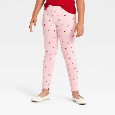 Girls' Valentine's Day 'Cherry' Leggings - Cat & Jack™ Pink L | Target