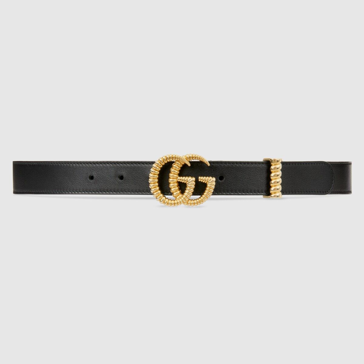 Leather belt with torchon Double G buckle | Gucci (US)