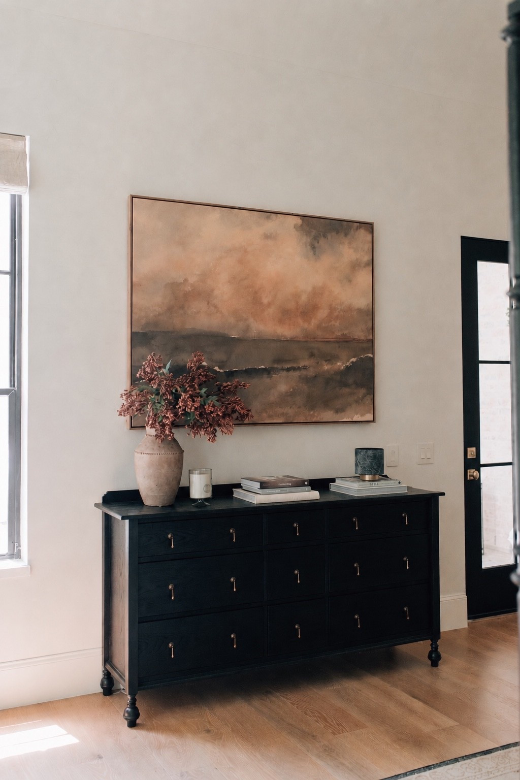 How we styled the primary bedroom dresser