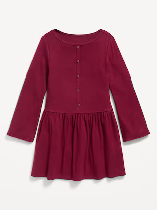 Long-Sleeve Button-Front Fit and Flare Dress for Girls | Old Navy (US)