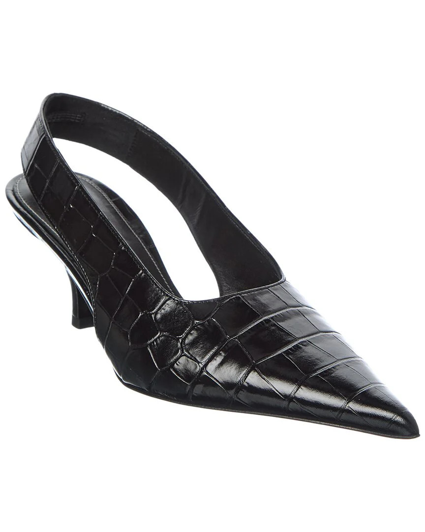 TOTEME Classic Croc-Embossed Leather Slingback Pump | Shop Simon
