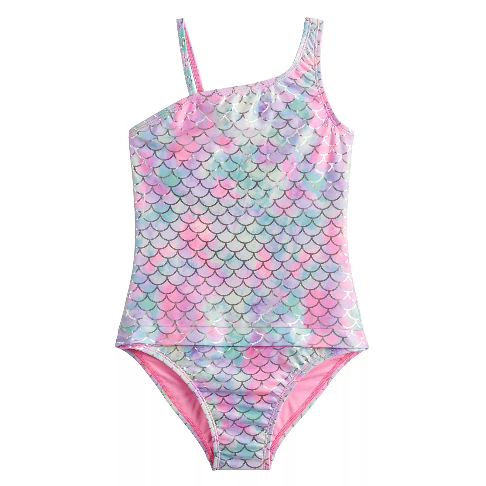 Girls 7-16 SO Asymmetrical Adaptive Easy Dressing One-Piece Swimsuit, Girl's, Size: 12, Multi | Kohl's