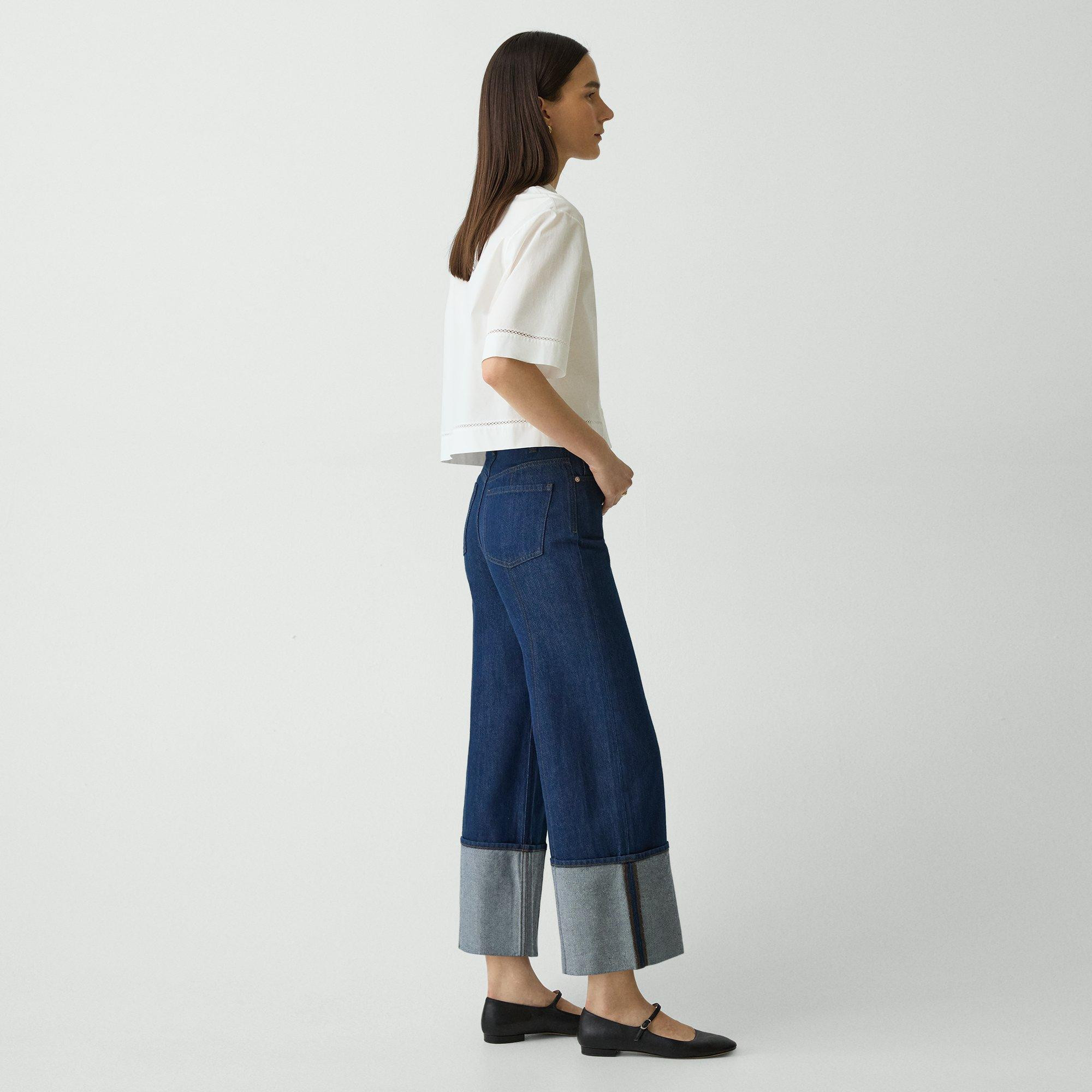 Cuffed Pant in Relaxed Denim | Theory