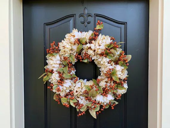 NEW Autumn Front Door Wreaths for 2020 Fall Rust Berry Wreath | Etsy | Etsy (US)