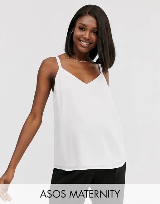 ASOS DESIGN Maternity eco swing double layer cami with wide straps | ASOS (Global)