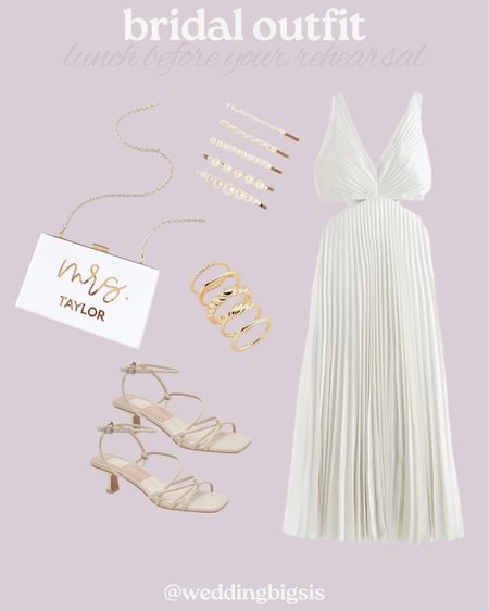 The perfect bridal outfit🤍 rehearsal dinner or lunch dress idea with cute bridal accessories!

Bridal fashion, bride outfit, outfit inspiration, outfit idea, honeymoon, wedding, rehearsal dinner, welcome dinner, bridal shower dress, white dress, white outfit, white shoes, bridal accessories

#LTKwedding