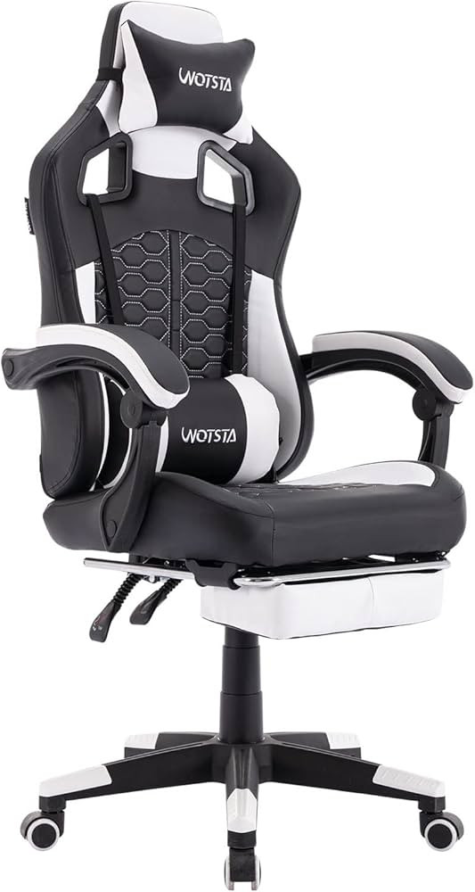 WOTSTA Gaming Chair with Massage,Ergonomic PC Gaming Chair with Footrest Comfortable Headrest and... | Amazon (US)
