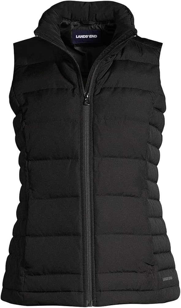 Lands' End Womens Puffer Down Vest Black Regular Small | Amazon (US)