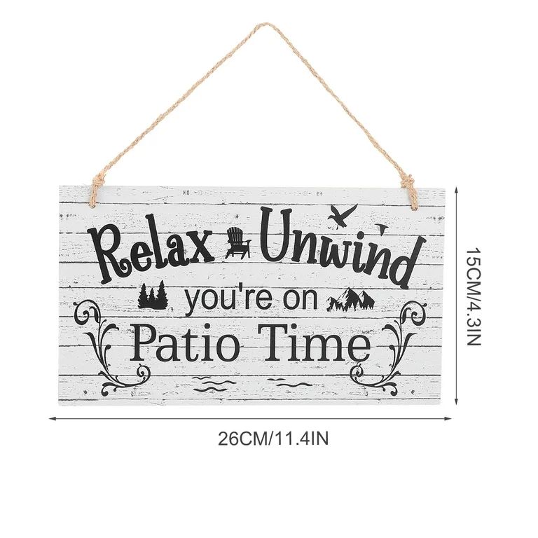 Hemoton Wall Patio Plaque Sign Wooden Hanging Farmhouse Timewood Signs Rustic Vintage Decor Garde... | Walmart (US)