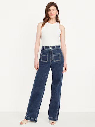 Extra High-Waisted Mariner Wide-Leg Jeans | Old Navy (US)
